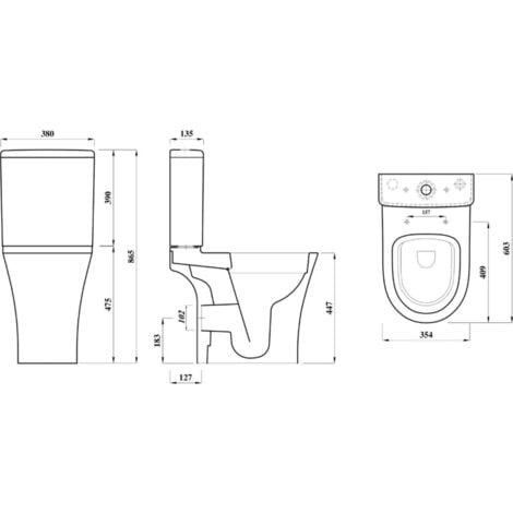 Pack WC surélevé gain de place sans bride sortie horizontale - Shani