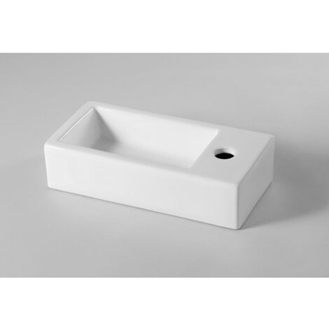 Lave mains rectangle design blanc