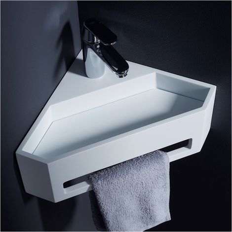 Lave mains d'angle scala pour wc en solid surface