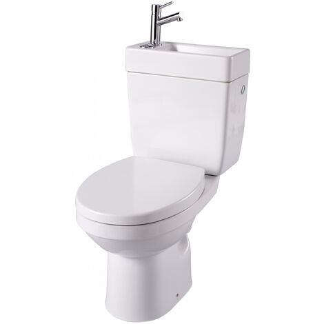 WC à poser avec lave-mains intégré sans bride sortie horizontale Opale