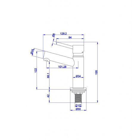 Robinet lave-mains noir mat H 15 cm - eau froide uniquement