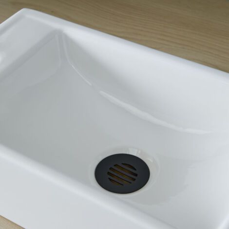 Lave mains rectangle blanc contemporain
