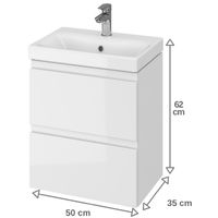 Meuble de salle de bain 50x35 cm faible profondeur blanc