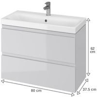 Meuble de salle de bain 80x37.5cm faible profondeur gris
