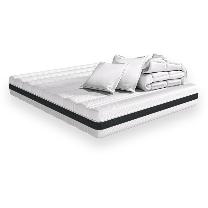 Sur-matelas déhoussable mémoire de forme 160x200 - Mousse haute densité -  Memory Plus - Homifab