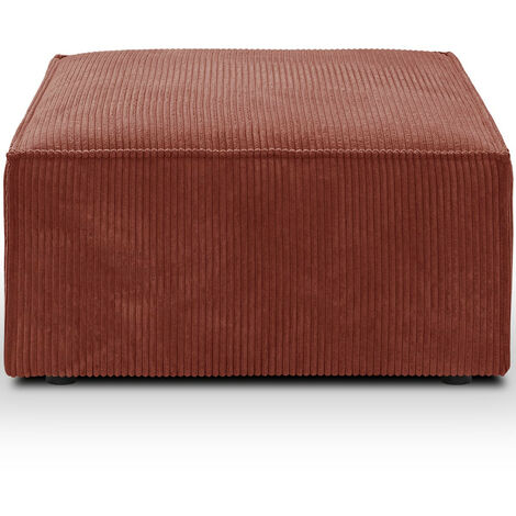 Pouf en velours côtelé rouille - Harper (1/5)