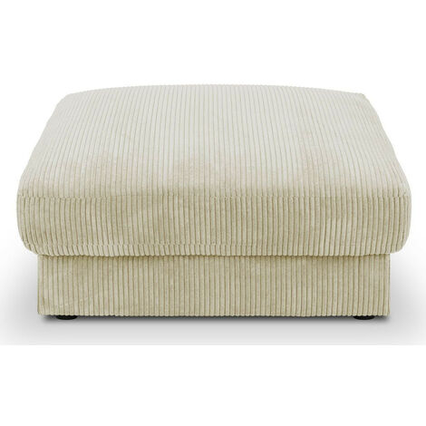Pouf en velours côtelé beige - Robin (1/5)