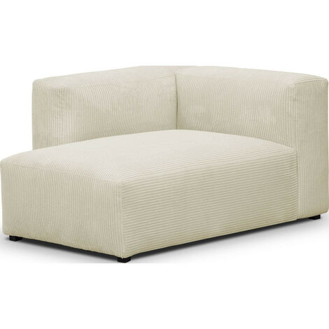 Méridienne d'angle à gauche modulable en velours côtelé beige - Modulo (1/5)