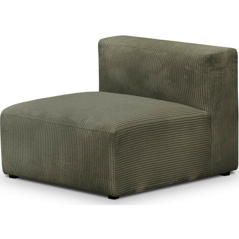 Chauffeuse sans accoudoirs modulable en velours côtelé vert kaki - Modulo (1/5)