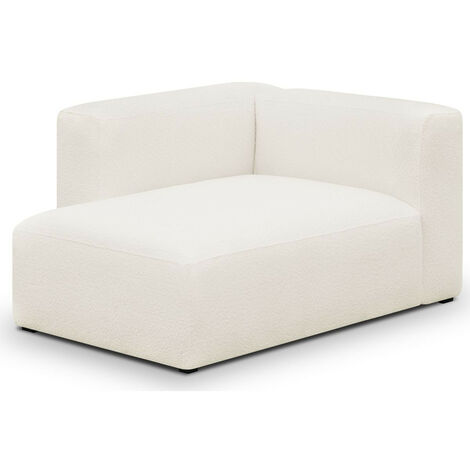 Méridienne d'angle à gauche modulable en tissu bouclé beige - Modulo (1/4)