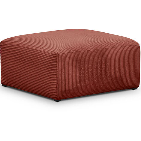 Pouf / repose-pieds modulable en velours côtelé rouille - Modulo (1/3)