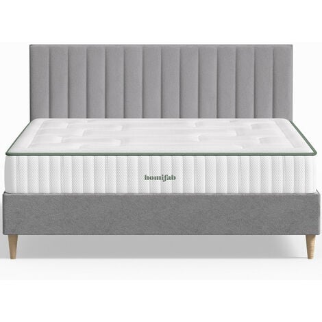 Ensemble lit adulte 140x190 cm en velours rouille Dina + Matelas