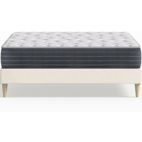 Ensemble lit adulte 140x190 cm en velours rouille Dina + Matelas