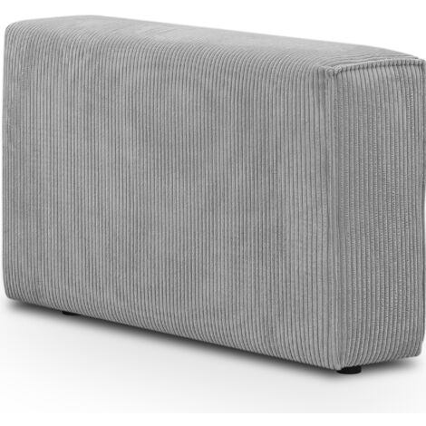 Accoudoir gauche pour canapé modulable en velours côtelé gris clair - Harper Mod (1/3)