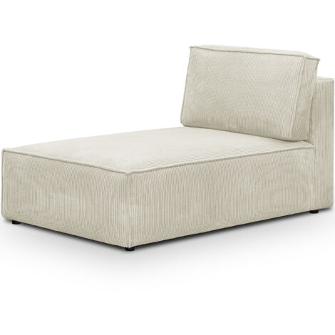 Méridienne modulable en velours côtelé beige - Harper Mod (1/3)