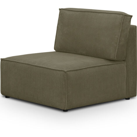 Chauffeuse modulable en velours côtelé vert kaki - Harper Mod (1/4)