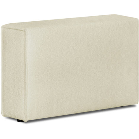 Accoudoir droit pour canapé modulable en tissu bouclé écru - Harper Mod (1/3)