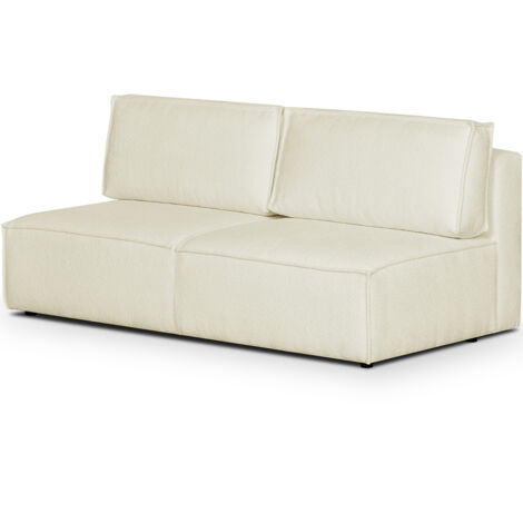 Module canapé 2 places en tissu bouclé écru - Harper Mod (1/4)