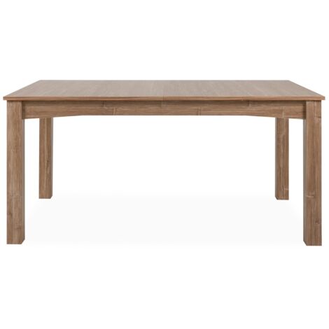 Homifab – Table extensible effet bambou 160/200 cm pour 6/8 personnes – Structure en panneaux de particules – Finition mélamine décor bambou (1/5)