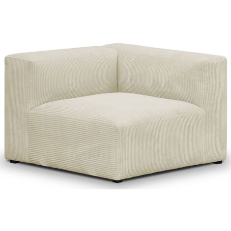 Module d'angle réversible en velours côtelé beige - Modulo (1/3)
