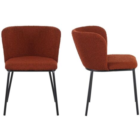 Lot de 2 chaises en tissu bouclé rouille - Toma (1/5)