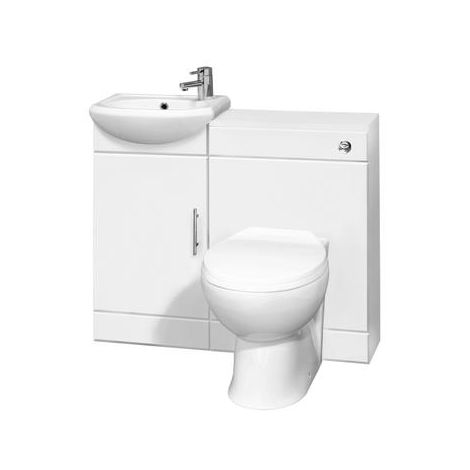 Premier 950mm Cloakroom Combination Toilet and Basin Unit Gloss White