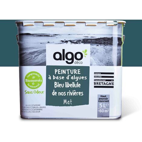 Peinture écologique Algo - Bleu Porquerolles - 0.5L / Satin