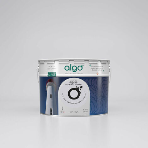 Peinture extérieure façade écologique Algo - Mat - Gris clair du Phare du Petit Minou - 10L