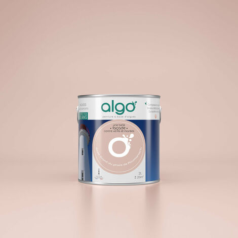 Peinture façade extérieure rose – Peinture écologique à base de coquilles Saint-Jacques – Lessivable pour pièces humides – 2L – Algo