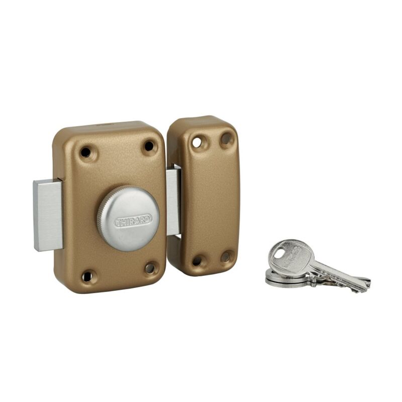 Serrure Thirard Resist Avec Bouton Et Cylindre 30+30 - Laiton Nickelé, 6 Clés, Neuve