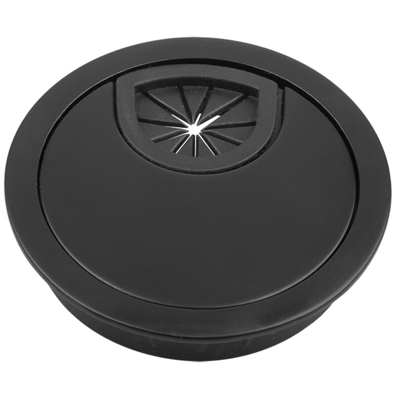 Passe-câbles Noir Pour Bureau – Lot De 4 – Alliage De Zinc – Compatible Trous 60 Mm – Idéal Pour Gérer Câbles D'écran, PC, Chargeurs