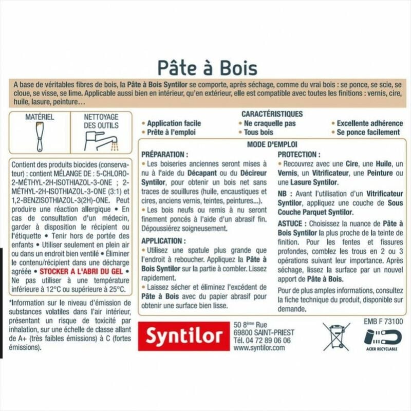 Syntilor - Pâte A Bois Naturel 1KG : : Bricolage