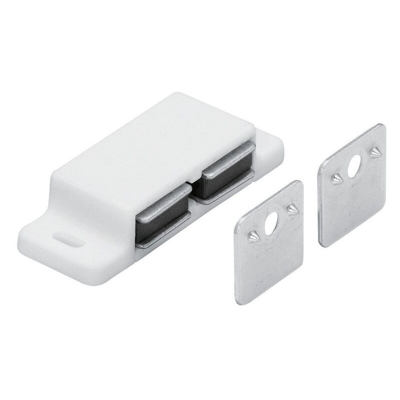 Lot De 2 Loqueteaux Magnétiques Plastique Hettich, L.20.8 X L.58.3 Mm
