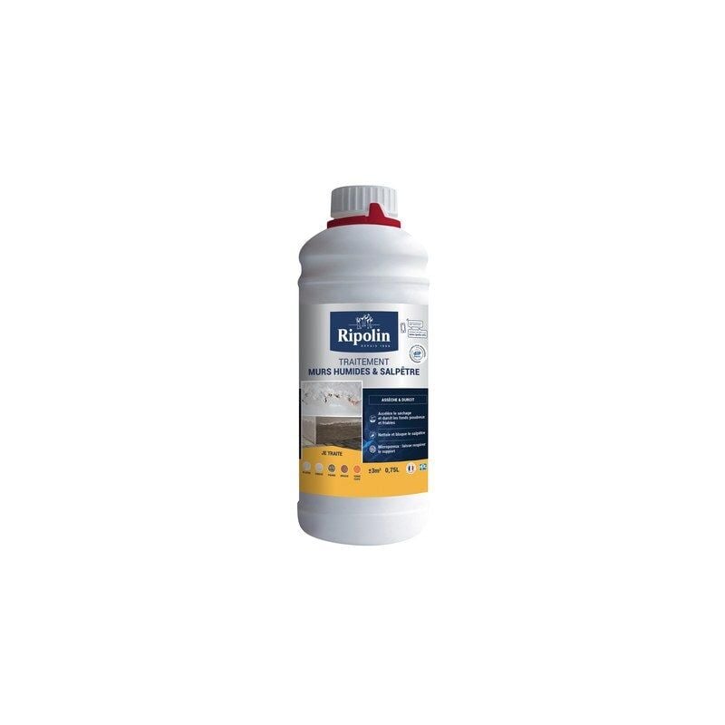 Traitement Antisalpêtre Et Murs Humides Rip Etanch, Ripolin Incolore 0.75 L