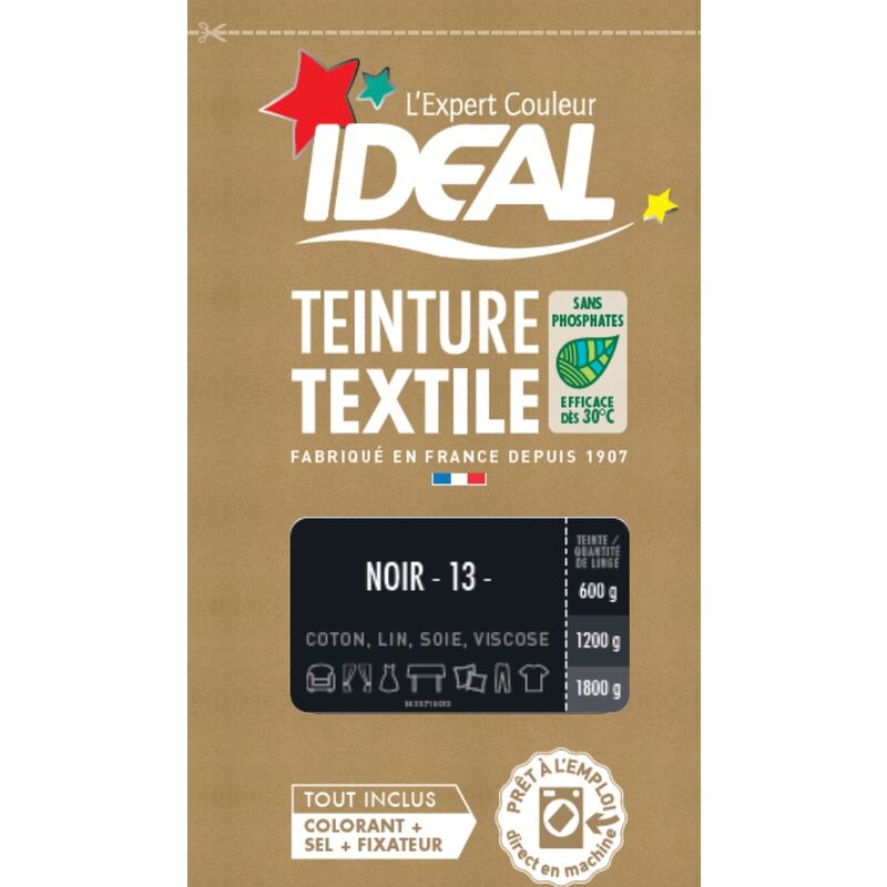 IDEAL Teinture textile IDEAL Noire 0.35 kilogramme