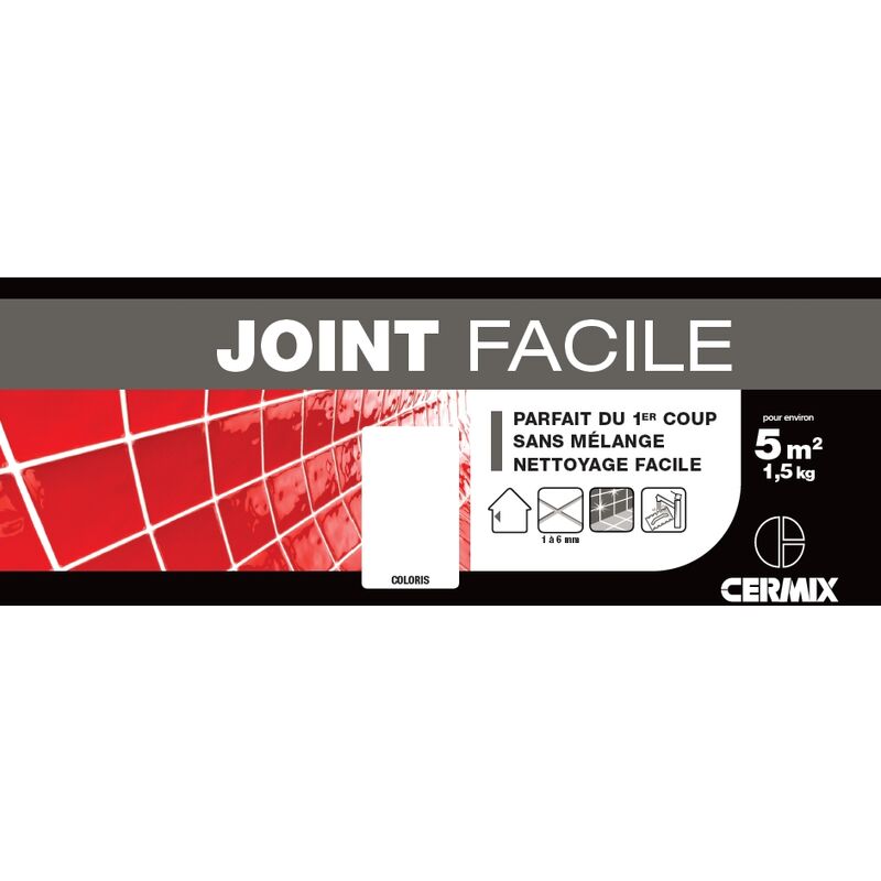 Joint Pâte Carrelage Cermix Blanc 310 Ml Joint Facile Ultra Blanc 1M²