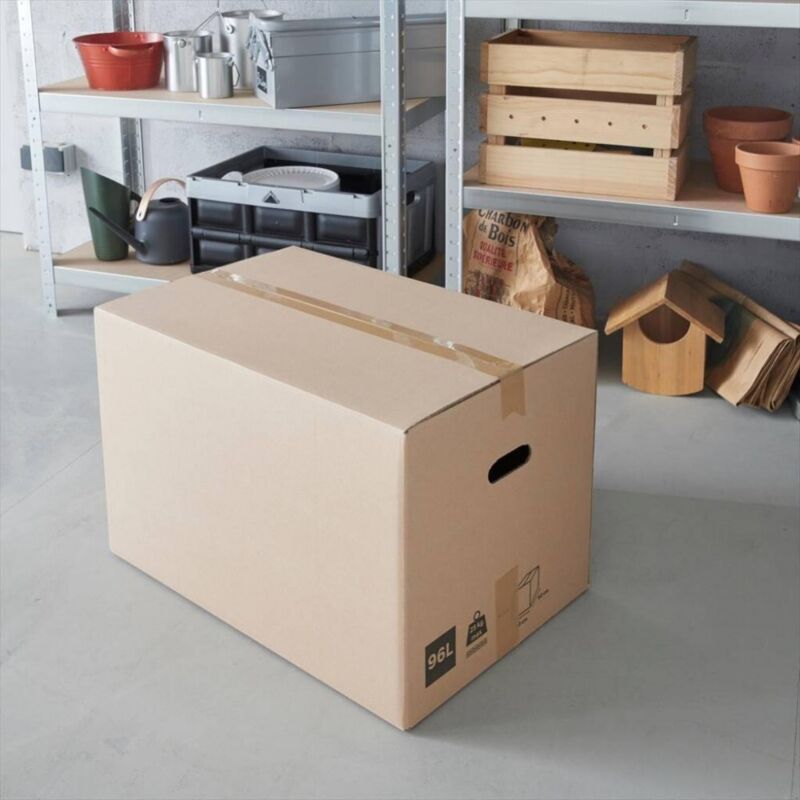 Lot De 10 Cartons Déménagement Ultra Rigides 60x40x40 Cm - 96 Litres - Cannelure C+ 4,5mm - 35kg