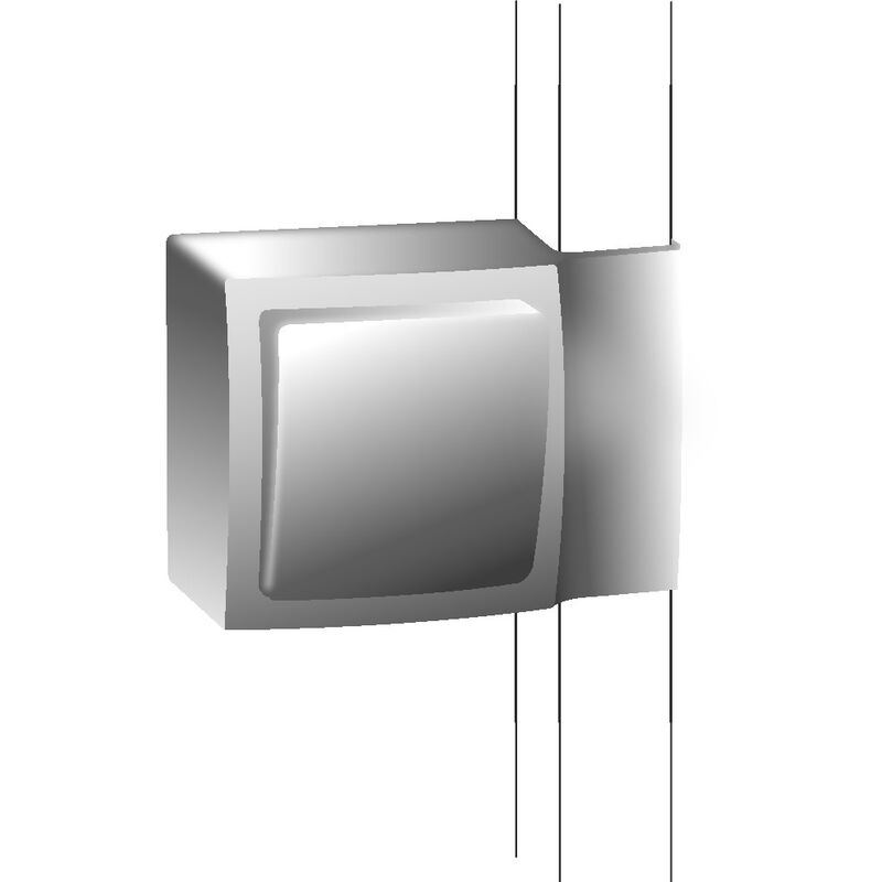 Cache-câble blanc pour moulure, H.100 x P.7 cm