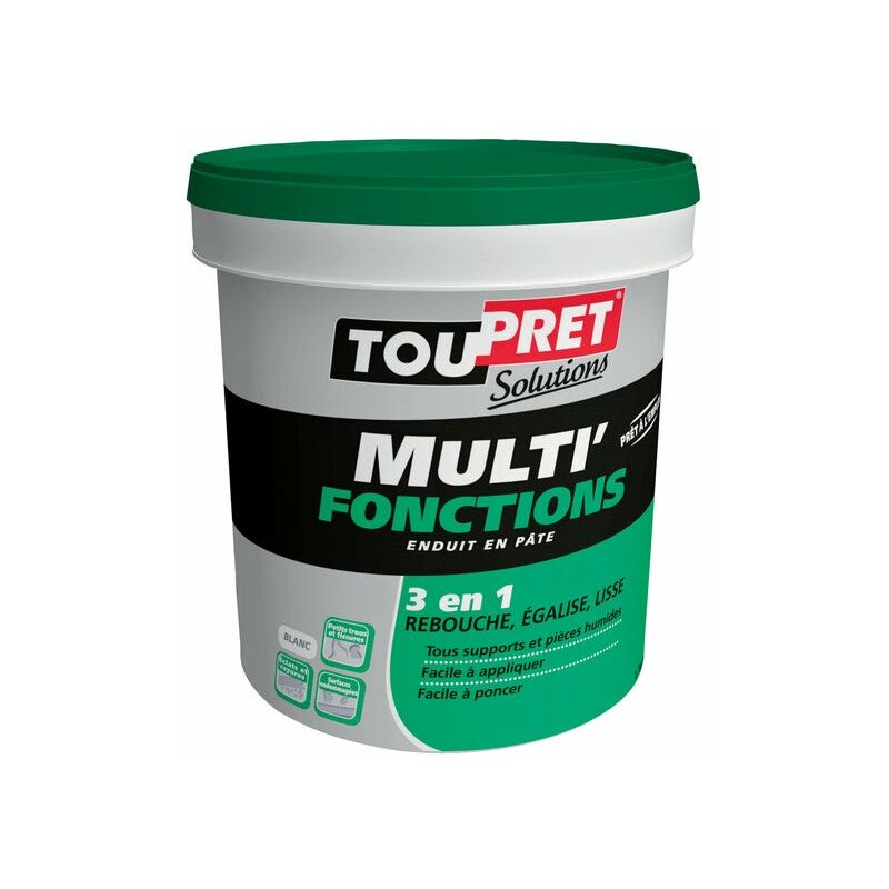 Toupret Enduit Multifonction 1.25 Kg En Pâte, Pour Mur / Plafond Intérieur