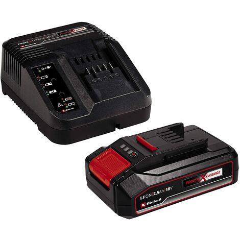 [JAMAIS UTILISE] Einhell – Starter-kit Power X-Change 18V avec batterie 2,5Ah – Chargeur rapide – Technologie de gestion de batterie ABS – Indicateur LED