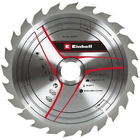 EINHELL Lame de scie en carbure de tungstène 210x30x2,6 Z24 (1/2)