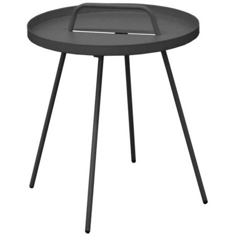 PROLOISIRS Table basse Flower - Acier - Grise (1/4)