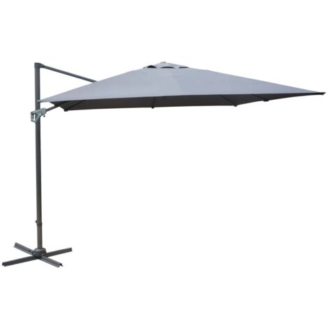 PROLOISIRS Parasol déporté NH - Toile carré 300 x 300 cm - Couleur grise