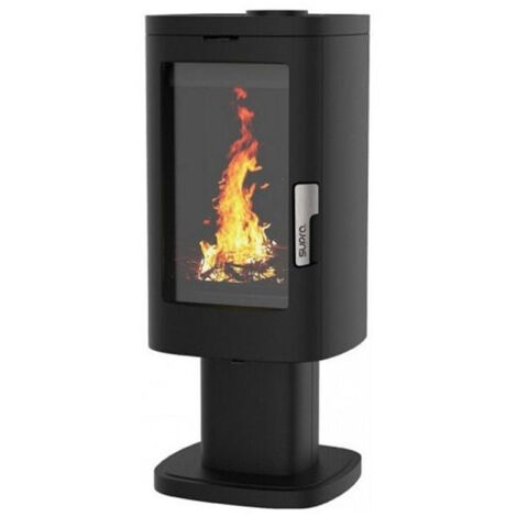 Supra – FR9016190B – Poêle à bois vertical en fonte – Puissance 11.5 kW – Évacuation des fumées arrière – Charge bûches 50 cm - FR9016190B-Po (1/4)