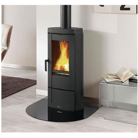 La Nordica – Poêle à bois en fonte émaillée 6,2 kW – Rendement 85,1 % – Foyer en fonte – Système vitre propre – Pour bûches 30 cm