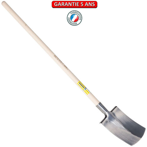 OUTILS PERRIN Bêche Bretagne polie 28 tranchant bombé manche pomme