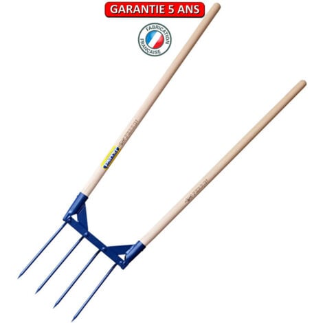 OUTILS PERRIN Aerogrif' 4 dents 2 manches 1,10 m, type Grelinette, outil de jardinage biologique