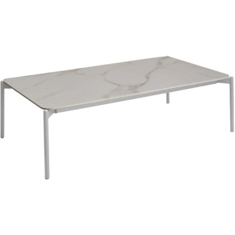 PROLOISIRS Table basse de jardin Ambiance en aluminium/céramique - blanc (1/3)