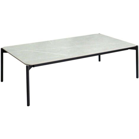 Table basse de jardin plateau céramique Ambiance Graphite et gris (1/3)