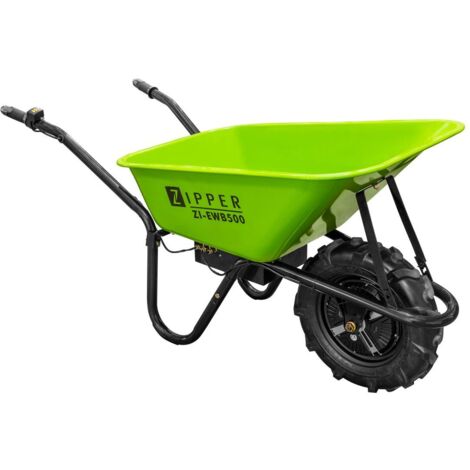 Zipper – Brouette électrique 75 L – Charge max 150 kg – Autonomie 10h – Moteur 500 W pour terrains difficiles – Contrôle ergonomique - ZI-EWB500